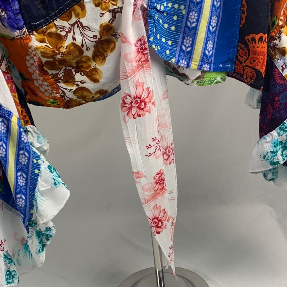 Boho Patchwork Rayon Wrap Top with Belle Sleeves … - image 7